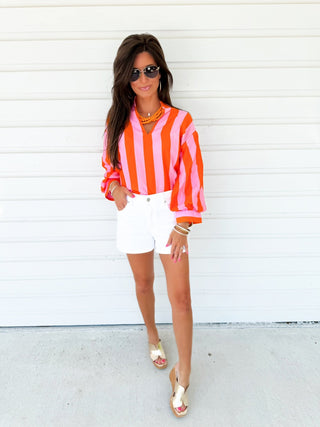 Sunset Striped Pink Top - Instyle Boutique