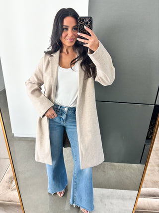 Juliette Taupe Midi Coat - Instyle Boutique