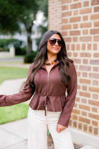 On Trend Suede Zipper Jacket - Instyle Boutique