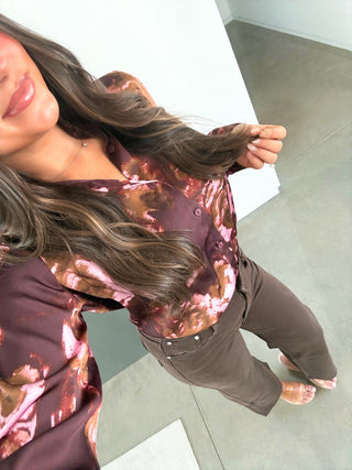 Plum Pretty Satin Top - Instyle Boutique