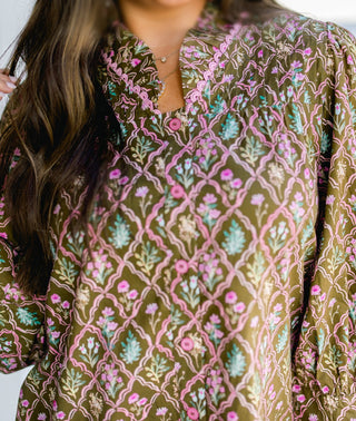 Autumn Bloom Brown Top - Instyle Boutique