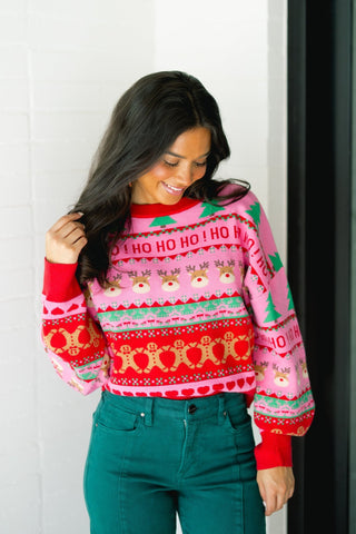 Merriest Of All Pink & Red Sweater - Instyle Boutique