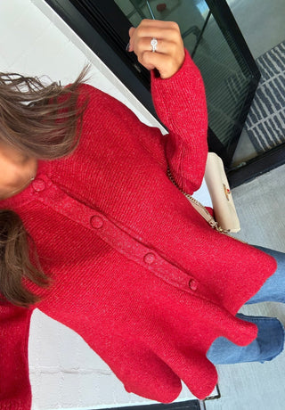 Meet Me In Red Sweater - Instyle Boutique
