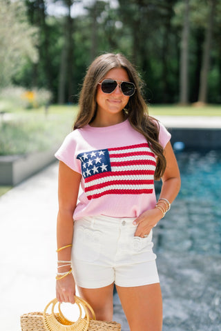 Pink Patriot Summer Sweater - Instyle Boutique