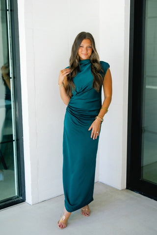 Gorgeous Green Mock Neck Dress - Instyle Boutique