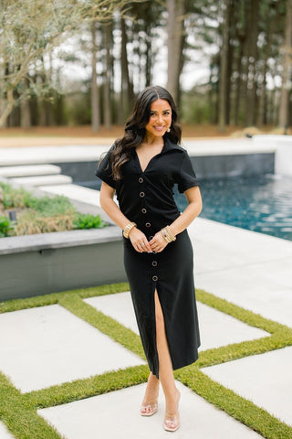 Drama At Dusk Black Dress - Instyle Boutique