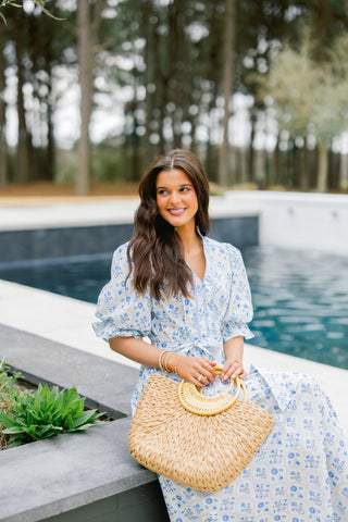 Baby Blue Bloom Dress - Instyle Boutique