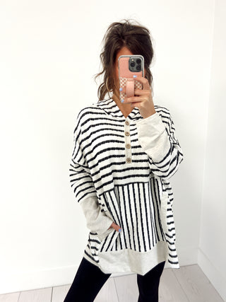 Sophie Striped Top- Black
