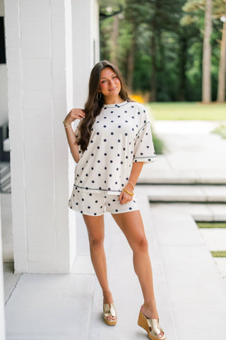 Polka Dot Pretty Black & Beige Set - Instyle Boutique