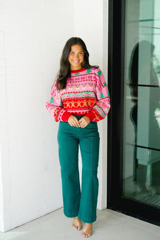 Merriest Of All Pink & Red Sweater - Instyle Boutique