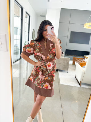 Autumn Blossom Shift Dress