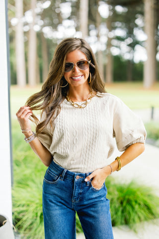 What I Want Taupe Top