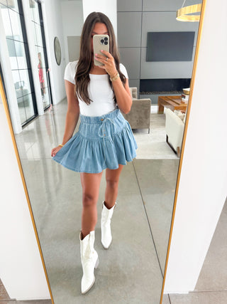 Do What's Right Denim Mini Skirt