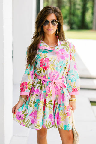 Watercolor Bloom Mini Dress - Instyle Boutique