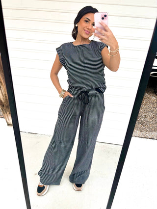 Be Sweet Black Striped Set - Instyle Boutique