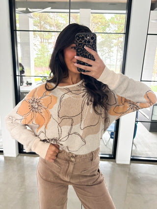 Neutral Blooms Sweater