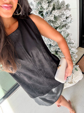 A Moment In Time Suede Dress