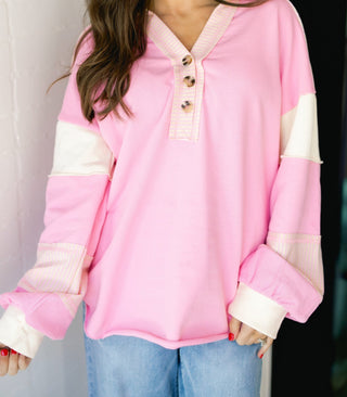 Sweet In Pink Colorblock Top - Instyle Boutique