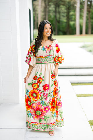 Out Of The Ordinary Ecru Dress