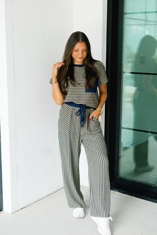 See About That Striped Pants Set - Instyle Boutique