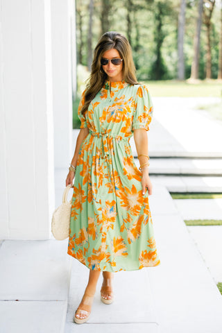 The Getaway Green Mix Dress