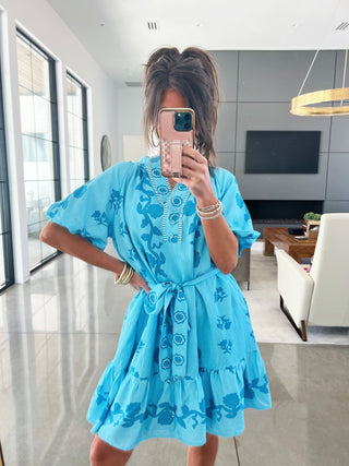 Cloud Nine Blue Floral Dress - Instyle Boutique