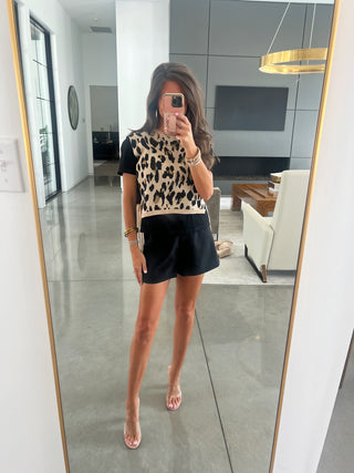 Double Take Leopard Knitted Top