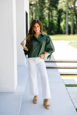 Sweet and Scalloped Olive Top - Instyle Boutique