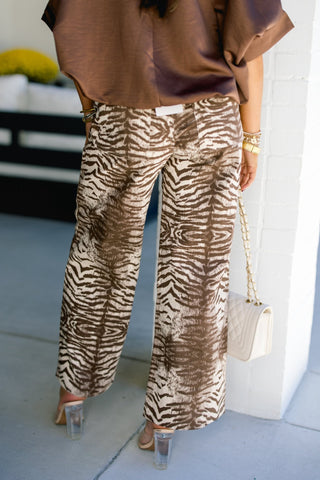 Mocha Meow Animal Print Wide Leg Pants - Instyle Boutique