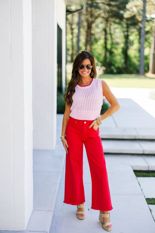 Sweet Pink Crochet Tank - Instyle Boutique