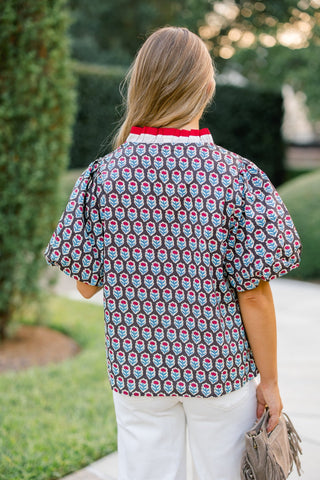 Dainty Florals Ruffle Top