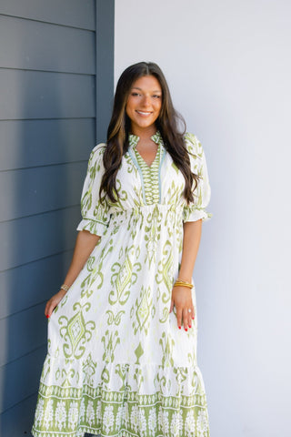 Secret Keeper Green Mix Dress - Instyle Boutique