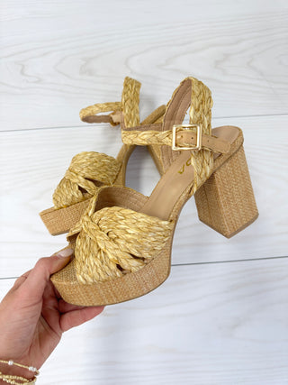 Right This Way Raffia Heels