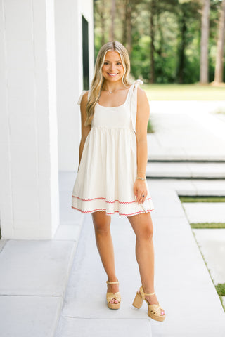 Rosie Cream Tie Dress