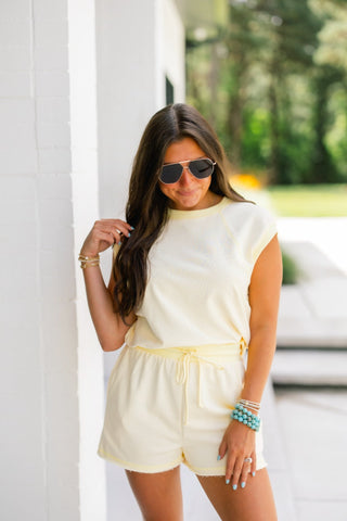 Cloud Nine Lounge Two-Piece Set-Yellow