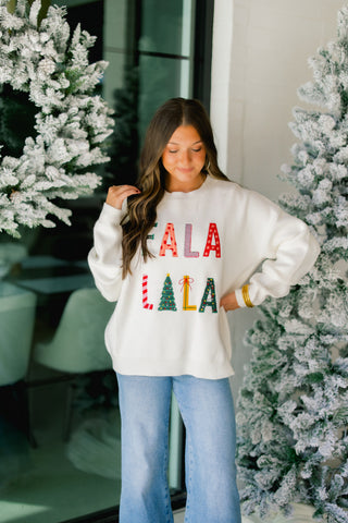 Fa La La La Embroidered Sweater