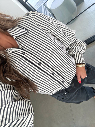 Monochrome Moment Striped Button-Down