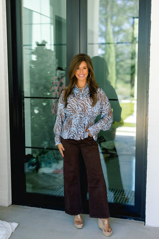 Something Blue Animal Print Top - Instyle Boutique