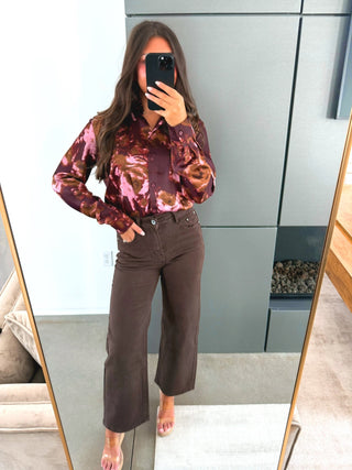 Plum Pretty Satin Top - Instyle Boutique