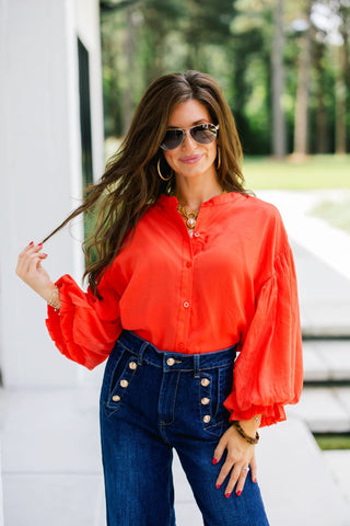 Red Puff Perfection Top - Instyle Boutique