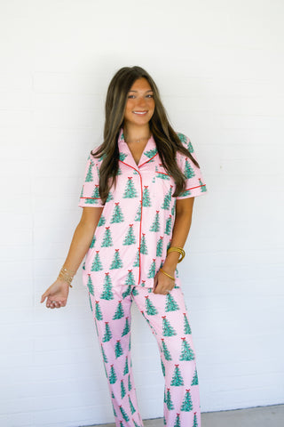 Sweet in Pink Christmas Tree Pajama Set ~PREORDER~