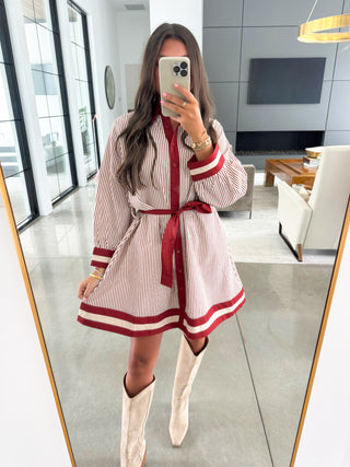 Riley Rust Striped Dress