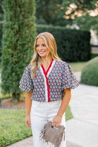 Dainty Florals Ruffle Top