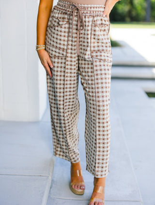 Check Me Out Mocha Barrel Pants