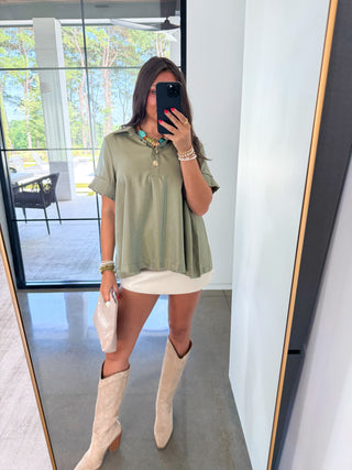 Shimmering Olive Top