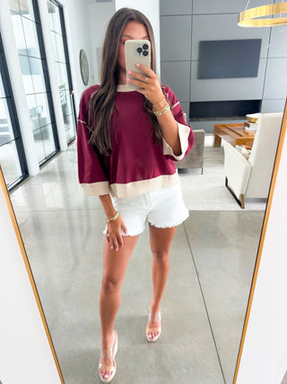Busy Days Burgundy Top
