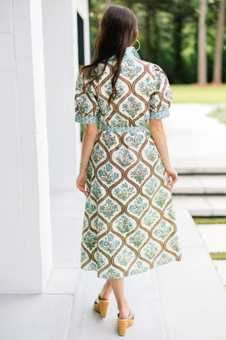 Sage Bloom Shirtdress - Instyle Boutique