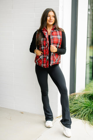 Perfectly Plaid Puffer Vest