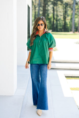 Get Ready For Fall Green Top