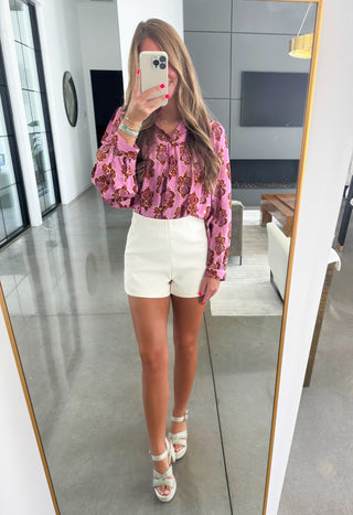 Pretty Printed Pink Top